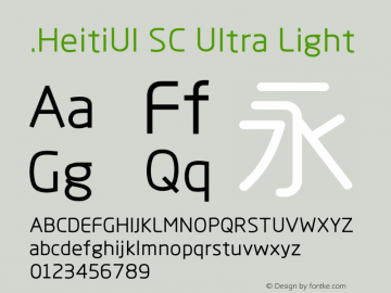 .HeitiUI SC Ultra Light 10.0d4e2图片样张