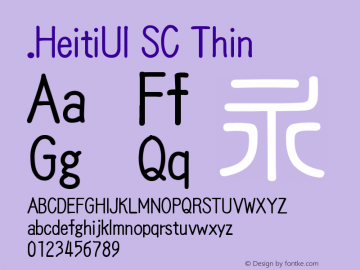 .HeitiUI SC Thin 10.0d4e2图片样张