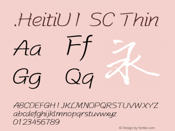 .HeitiUI SC Thin 10.0d4e2图片样张