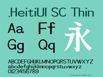 .HeitiUI SC Thin 10.0d4e2图片样张