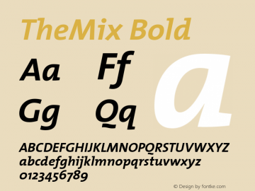 TheMix Bold Version 1.00 Font Sample