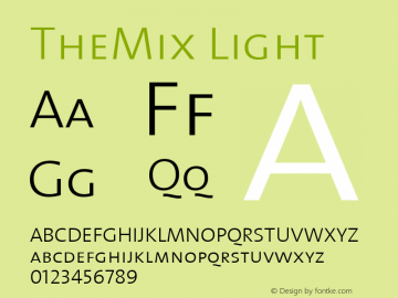 TheMix Light Version 1.0 Font Sample