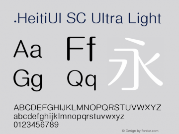 .HeitiUI SC Ultra Light 10.0d4e2图片样张