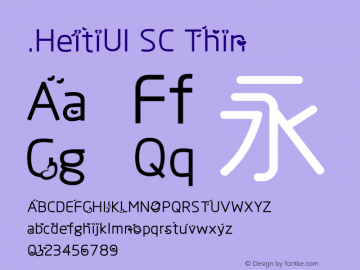 .HeitiUI SC Thin 10.0d4e2图片样张