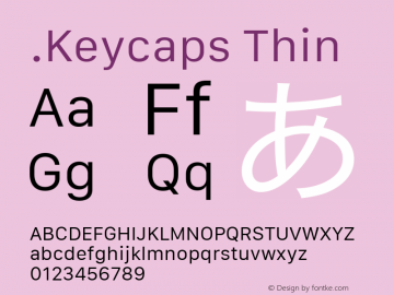 .Keycaps Thin 10.0d12e1 Font Sample