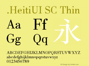 .HeitiUI SC Thin 9.0d8e1图片样张