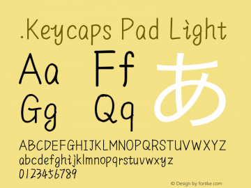 .Keycaps Pad Light 10.0d12e1 Font Sample