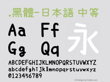 .黑体-日本语 中等 9.0d4e1 Font Sample