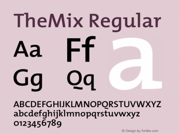 TheMix Regular 1.0 Font Sample