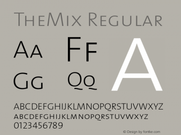 TheMix Regular 1.0 Font Sample