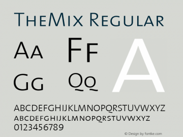 TheMix Regular 1.0 Font Sample