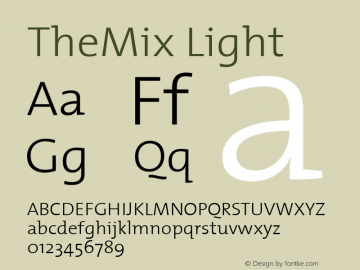 TheMix Light 1.0 Font Sample