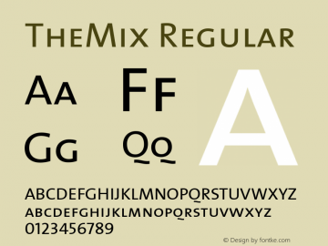 TheMix Regular 1.0 Font Sample