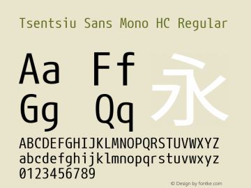 Tsentsiu Sans Mono HC Regular Version 1.059图片样张