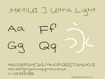 .HeitiUI J Ultra Light 10.0d4e2 Font Sample