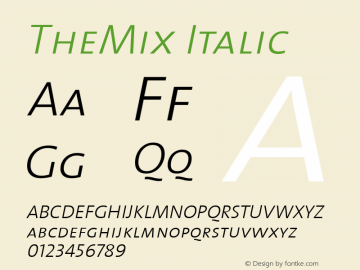 TheMix Italic 1.0图片样张