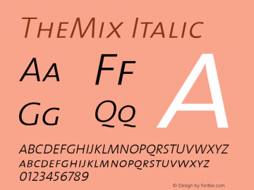 TheMix Italic Version 1.0图片样张