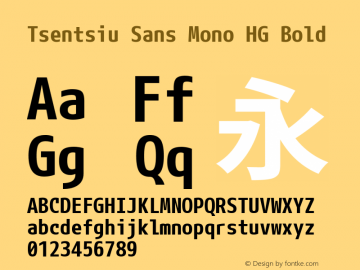 Tsentsiu Sans Mono HG Bold Version 1.059 Font Sample