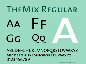 TheMix Regular Version 1.0 Font Sample