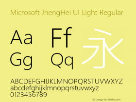 Microsoft JhengHei UI Light Regular Version 6.12图片样张
