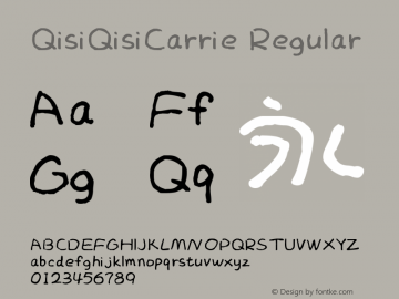 QisiQisiCarrie Regular Version 1.00 Font Sample