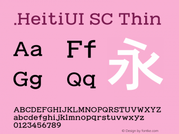 .HeitiUI SC Thin 10.0d4e2图片样张