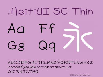 .HeitiUI SC Thin 10.0d4e2图片样张