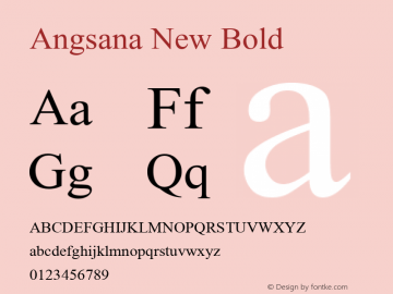 Angsana New Bold Version 5.05图片样张