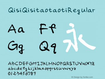QisiQisitaotaoti Regular Version 1.00 Font Sample