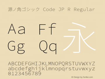 源ノ角ゴシック Code JP R Regular Version 1.004;PS 1.004;hotconv 1.0.83;makeotf.lib2.5.63406图片样张