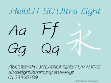 .HeitiUI SC Ultra Light 10.0d4e2图片样张