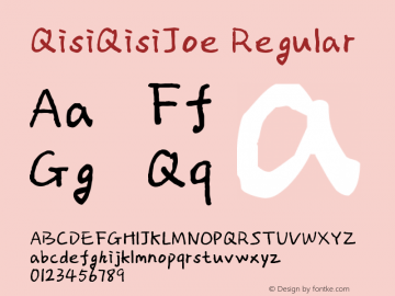 QisiQisiJoe Regular Version 1.00 Font Sample