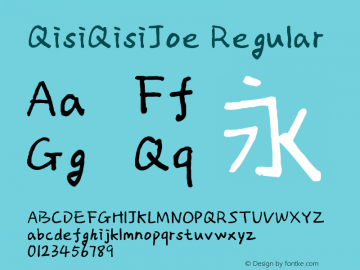QisiQisiJoe Regular Version 1.00 Font Sample