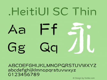 .HeitiUI SC Thin 10.0d4e2 Font Sample