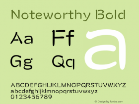 Noteworthy Bold 9.0d1e1 Font Sample