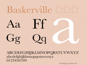 Baskerville 半粗体 8.0d2e1 Font Sample