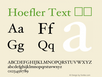 Hoefler Text 黑体 8.0d2e1 Font Sample