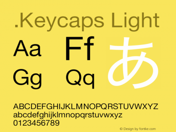 .Keycaps Light 10.4d0e3 Font Sample