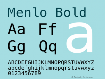 Menlo Bold 8.0d1e1 Font Sample