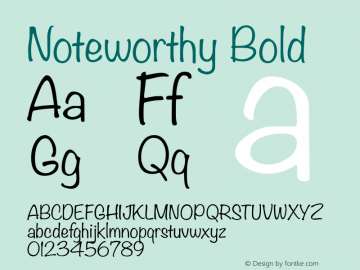 Noteworthy Bold 9.0d1e1 Font Sample