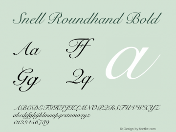 Snell Roundhand Bold 10.0d4e1 Font Sample