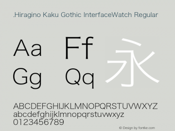 .Hiragino Kaku Gothic InterfaceWatch Regular 8.2d7e1图片样张