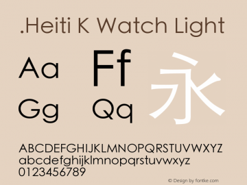 .Heiti K Watch Light 10.0d6e1 Font Sample