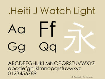 .Heiti J Watch Light 10.0d6e1 Font Sample