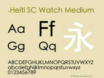 .Heiti SC Watch Medium 10.0d6e1 Font Sample