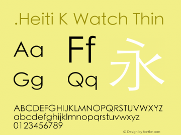 .Heiti K Watch Thin 10.0d6e1 Font Sample