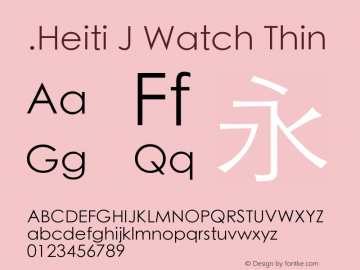 .Heiti J Watch Thin 10.0d6e1 Font Sample