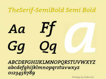 TheSerif-SemiBold Semi Bold Version 1.00 Font Sample