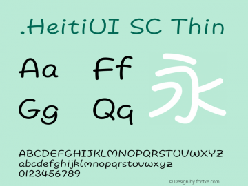 .HeitiUI SC Thin 10.0d4e2图片样张