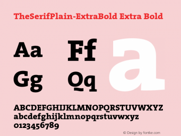 TheSerifPlain-ExtraBold Extra Bold Version 1.00 Font Sample